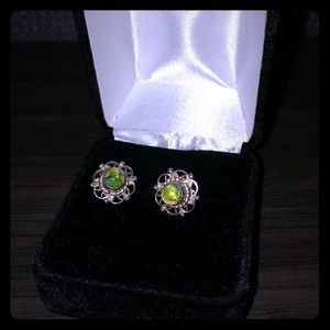Green Opal Earrings